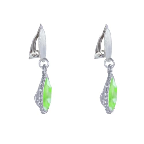 neon green Earrings-silver