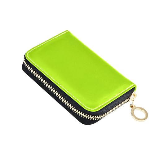 Plain Mixture Spring Green Neon Wallet Womens Zip Around Cute Card Holder RFID Blocking Aesthetic Travel Cash Wallet with Coin Pocket