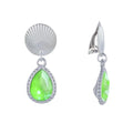 neon green Earrings-silver