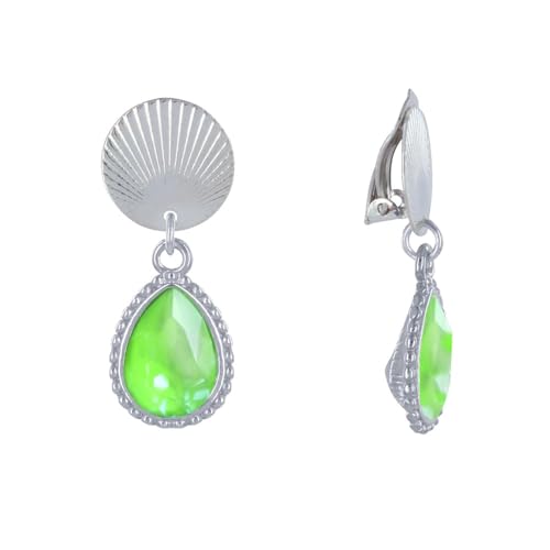 neon green Earrings-silver
