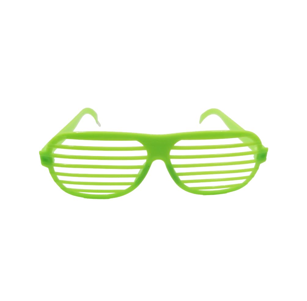 VIGUEUR Plastic Shutter Glasses Shades Sunglasses, 4PCS Neon Party Glasses (Purple,Green,Red,Blue)