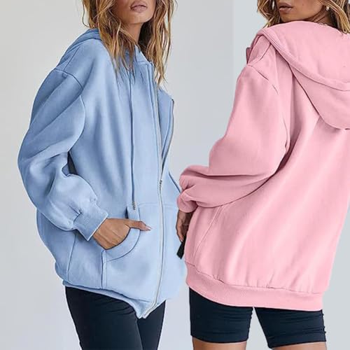 Women's Zip Up Y2K Hoodies Casual Long Sleeve Sweatshirts Hooded Jacket Casual Long Sleeve Sweatshirts (Neon Green,Large)