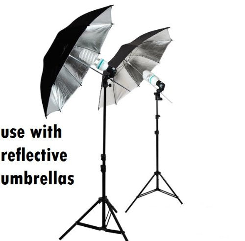 CanadianStudio Upgraded Photo Studio Continuous Umbrella 1000 watt equivalent output Lighting kit Black/White/Green High Key Muslin Backdrop Stand light Kit for Portrait Photography,Studio and Video Shooting