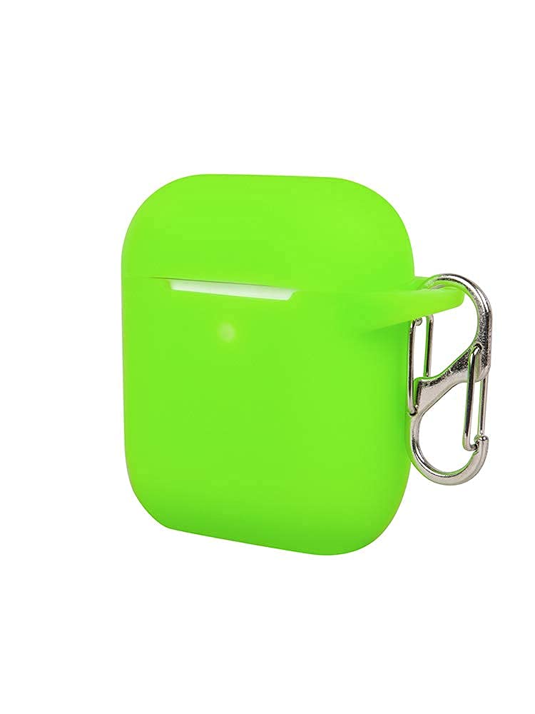 FELONY CASE – Soft Silicone AirPods Case 2 &1 - Neon Green | Shockproof, 360° Protective Apple Airpods Case Cover with Keychain | Wireless Charging Compatible with Front LED Visible