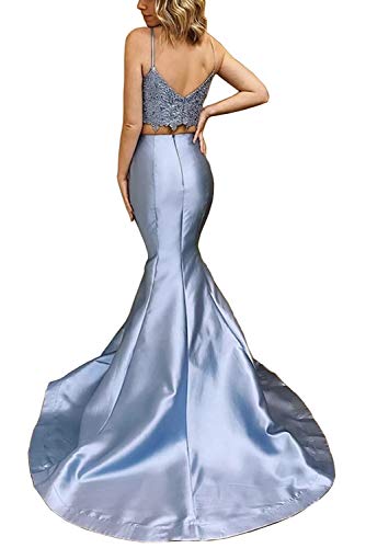 MllesReve Women's 2 Piece Mermaid Prom Dress Long 2020 (Neon Green, US8)