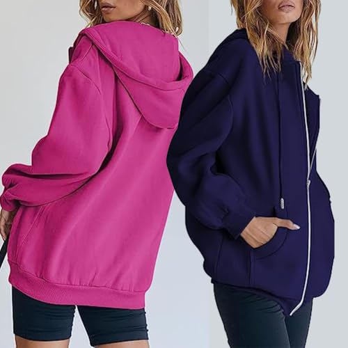 Women's Zip Up Y2K Hoodies Casual Long Sleeve Sweatshirts Hooded Jacket Casual Long Sleeve Sweatshirts (Neon Green,Large)