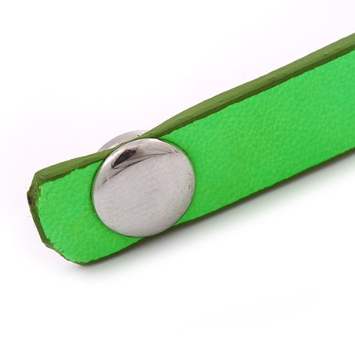 Avalaya Neon Green Leather Style Crystal and Spike Studded Wrap Bracelet - Adjustable (One Size Fits All)