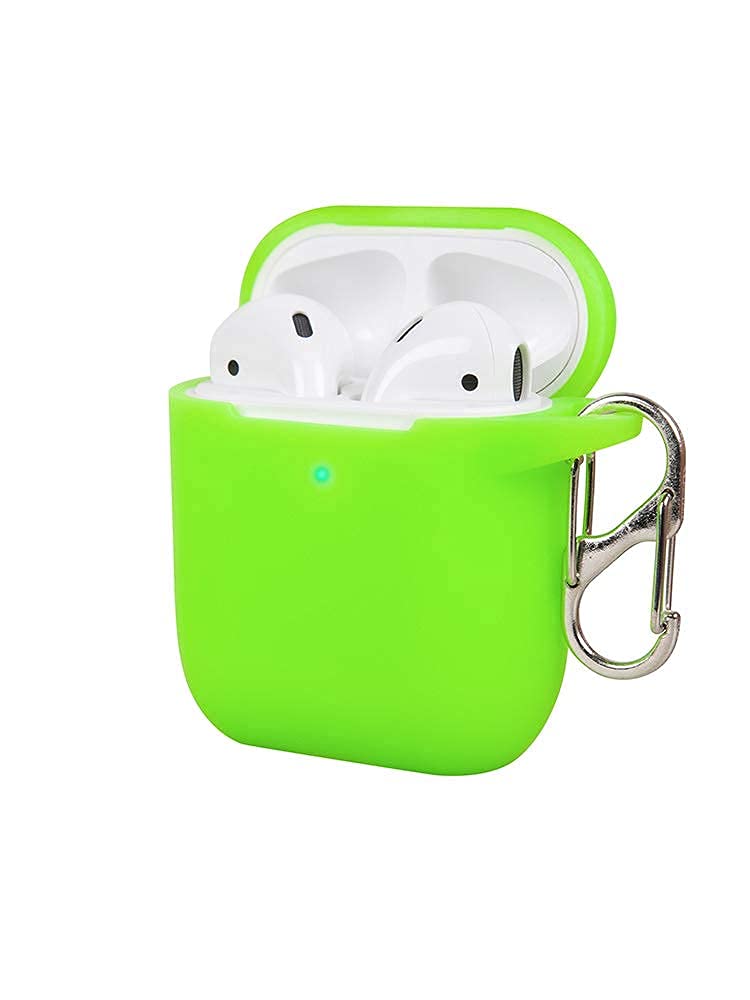 FELONY CASE – Soft Silicone AirPods Case 2 &1 - Neon Green | Shockproof, 360° Protective Apple Airpods Case Cover with Keychain | Wireless Charging Compatible with Front LED Visible