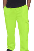 G-Style USA Men's Solid Fleece Heavyweight Cargo Pants FL77 - Neon Green - Small