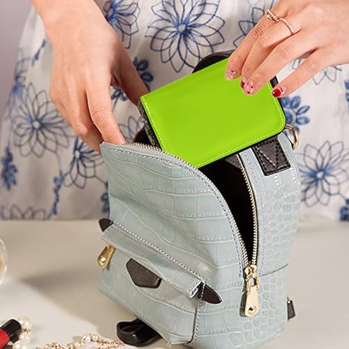 Plain Mixture Spring Green Neon Wallet Womens Zip Around Cute Card Holder RFID Blocking Aesthetic Travel Cash Wallet with Coin Pocket