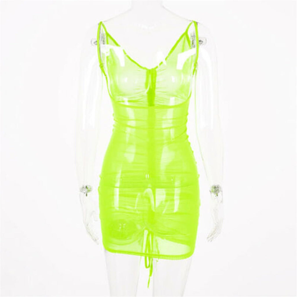 Sexy Lace Lingerie Set for Women Bra and Panty Set Womens Ladies Dress Sheer Beach Summer Neon Mesh Holiday Party, Green, XX-Large