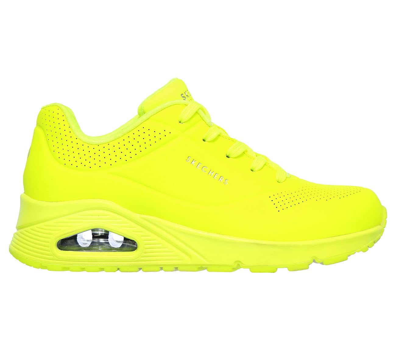 Skechers Women's Street, Uno - Neon Nights Sneaker, Lime, 7