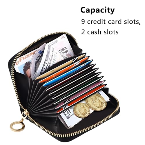 Plain Mixture Spring Green Neon Wallet Womens Zip Around Cute Card Holder RFID Blocking Aesthetic Travel Cash Wallet with Coin Pocket