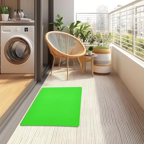 famyily Kitchen Rug 32x20in Non Slip Rubber Doormats Entrance Mat Absorbent for Entrance Living Room Balcony Kitchen Neon Green
