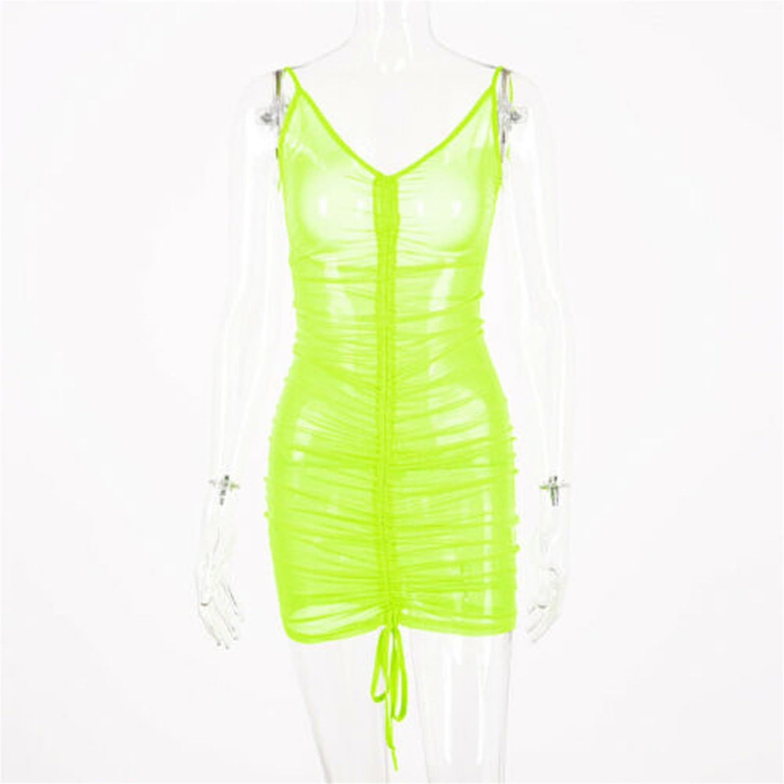 Sexy Lace Lingerie Set for Women Bra and Panty Set Womens Ladies Dress Sheer Beach Summer Neon Mesh Holiday Party, Green, XX-Large