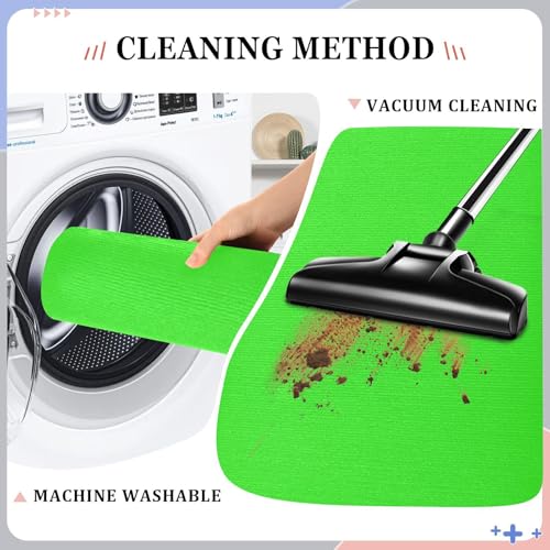 famyily Kitchen Rug 32x20in Non Slip Rubber Doormats Entrance Mat Absorbent for Entrance Living Room Balcony Kitchen Neon Green