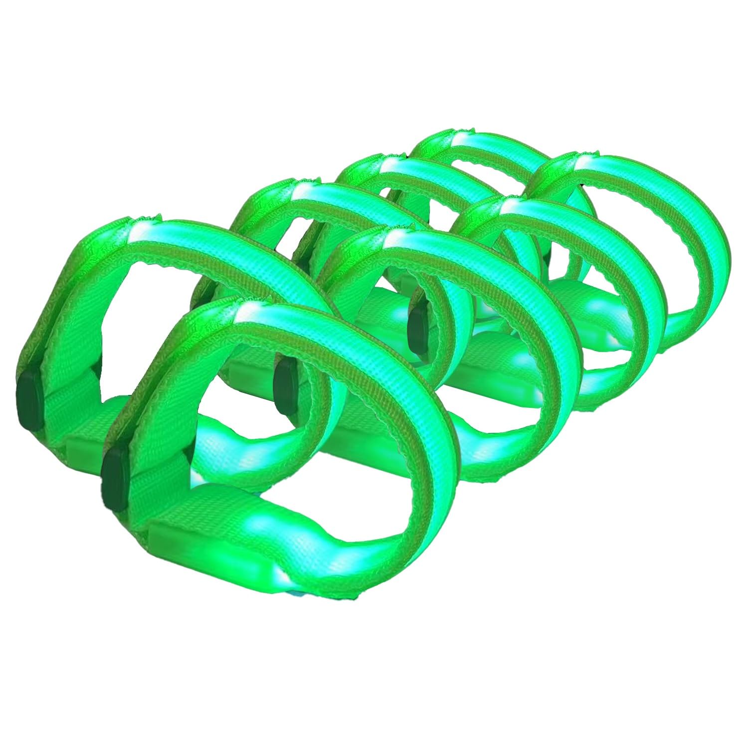 M.best 8pcs LED Light Up Bracelets Glow Flashing Wristbands Glow in The Dark Party Supplies for Wedding, Raves, Concert, Camping,Sporting Events, Party (Green)