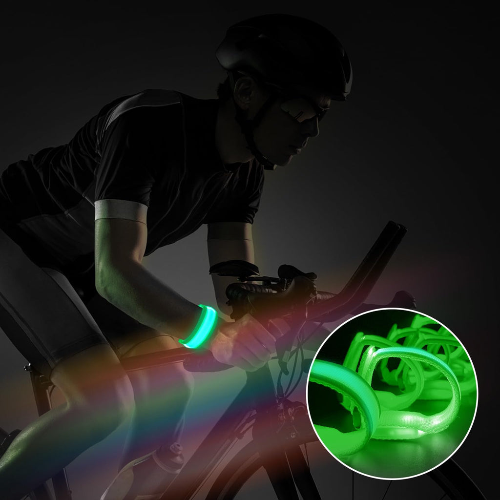 M.best 8pcs LED Light Up Bracelets Glow Flashing Wristbands Glow in The Dark Party Supplies for Wedding, Raves, Concert, Camping,Sporting Events, Party (Green)