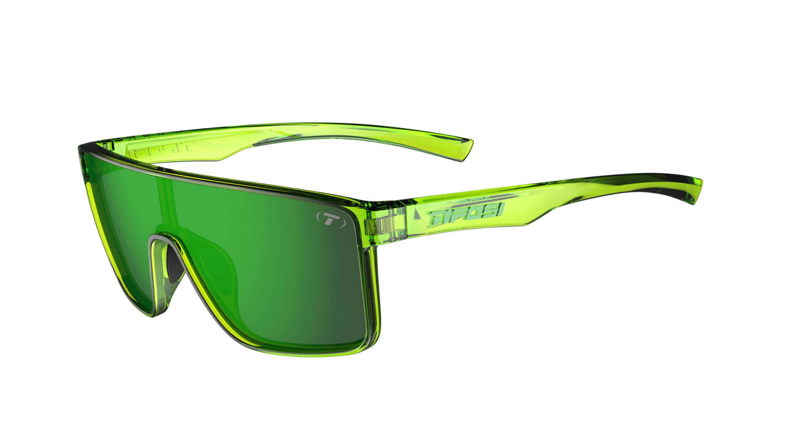 Tifosi Sanctum Sunglasses, Ideal For Cycling, Golf, Hiking, Running, Tennis & Pickleball, Lifestyle, Neon Hyper Lime (Green Mirror With With Anti Reflective Coating (Ar)), Medium-Large