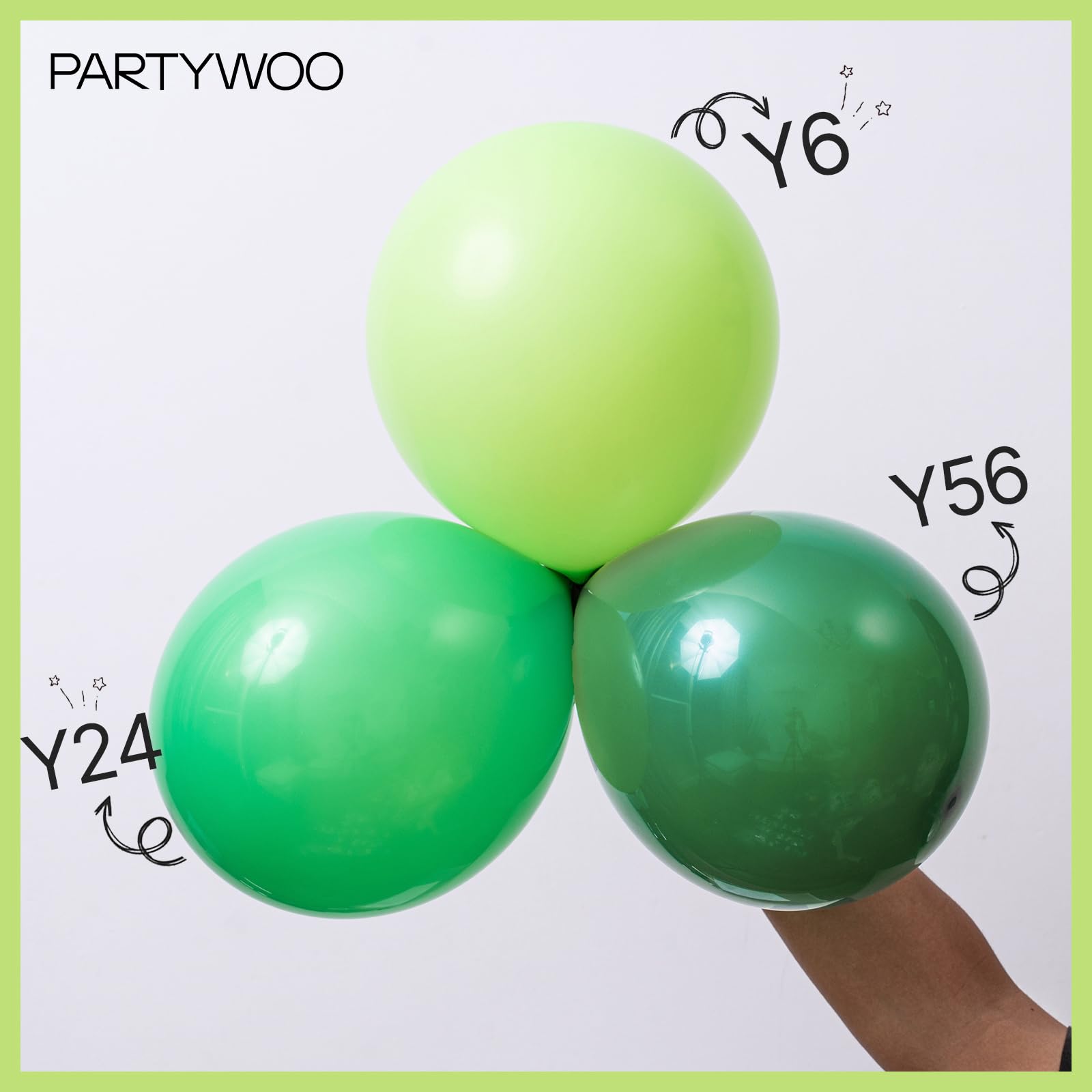 PartyWoo Lime Green Balloons 140pcs Different Sizes of 18 12 10 5 Inch Light Green Latex Balloon Arch Kit for Wedding Birthday Dinosaur Jungle Golf Football Theme Party Decorations Green-Y6