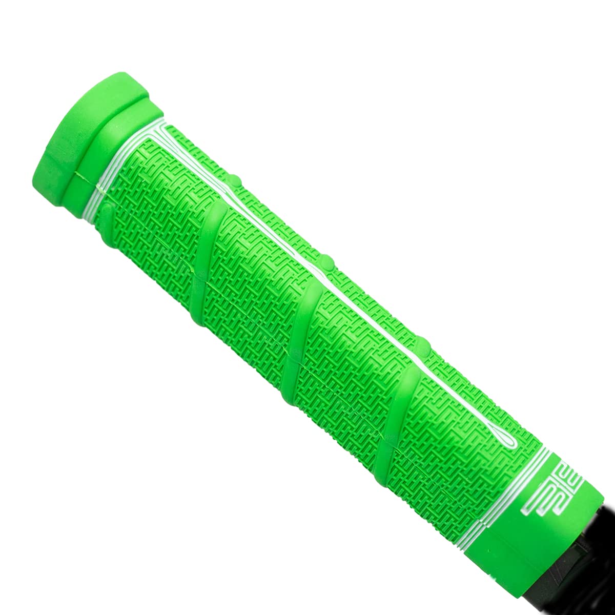 Buttendz Future Rubber Replacement Hockey Grip - Step Down Knob, Two-Tiered Player Knob with Twirl, Fits All Stick Sizes for Superior Control and Puck Feel (Green, White Drip)