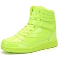 UBFEN Womens High Top Sneakers with Hidden Wedge Heel Ankle Support 2 Inch Height Increase 80s Retro Casual Boots Green Size US 8.5