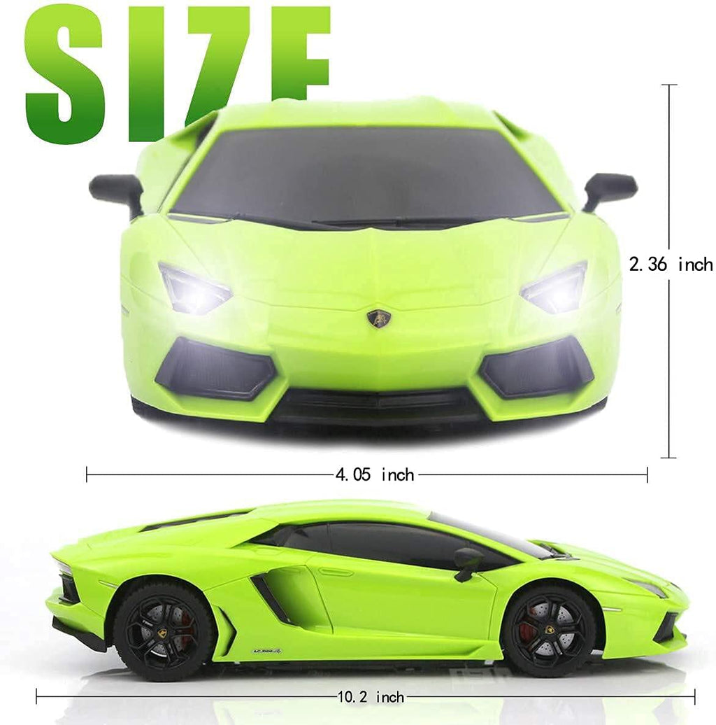 QUN FENG RC Car 1:18 Lamborghini Aventador 2.4G Radio Remote Control Cars Electric Car Sport Racing Hobby Toy Car Grade Licensed Model Vehicle for Kids Boys and Girls Best Gift Voiture (Green)