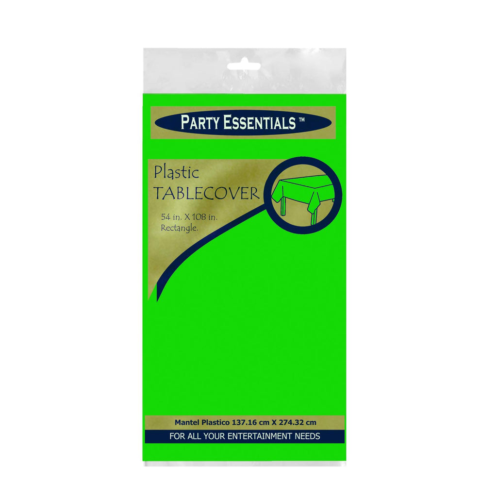 Party Essentials Heavy Duty Plastic Table Cover, 54 x 108", Neon Green