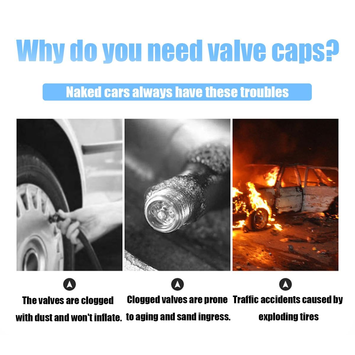 neon green, 4 Pcs Aluminum Alloy Valve Stem Covers.