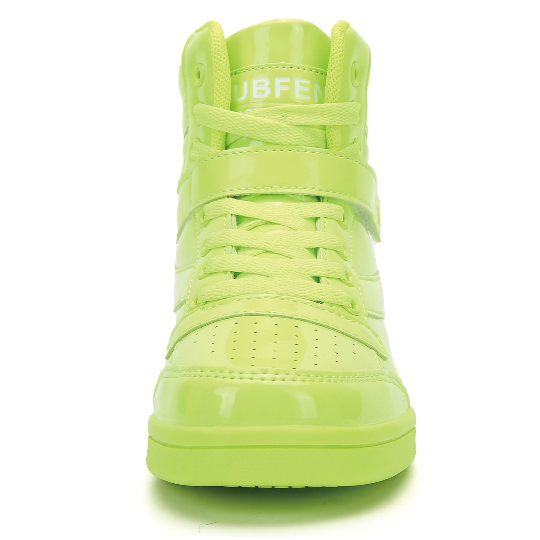 UBFEN Womens High Top Sneakers with Hidden Wedge Heel Ankle Support 2 Inch Height Increase 80s Retro Casual Boots Green Size US 8.5