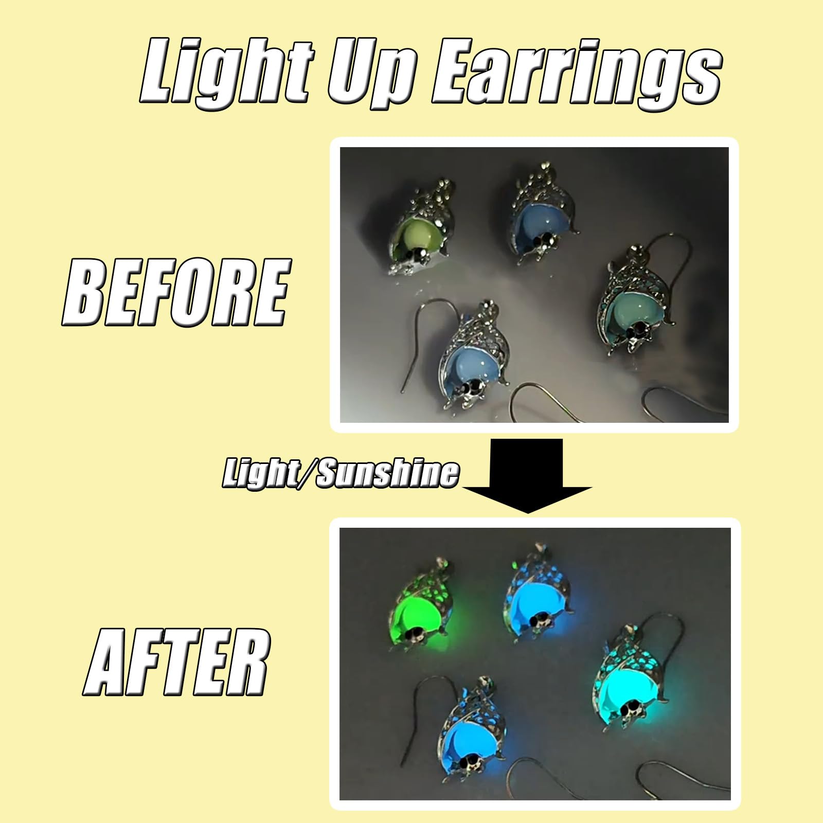 HELLORSO Earrings Glow In The Dark,Women Earrings Dangle Light Up Earrings Neon Jewelry For Glow Party Dainty Jewelry Gift, One Size, Excellent customer service - If you are not satisfied with the