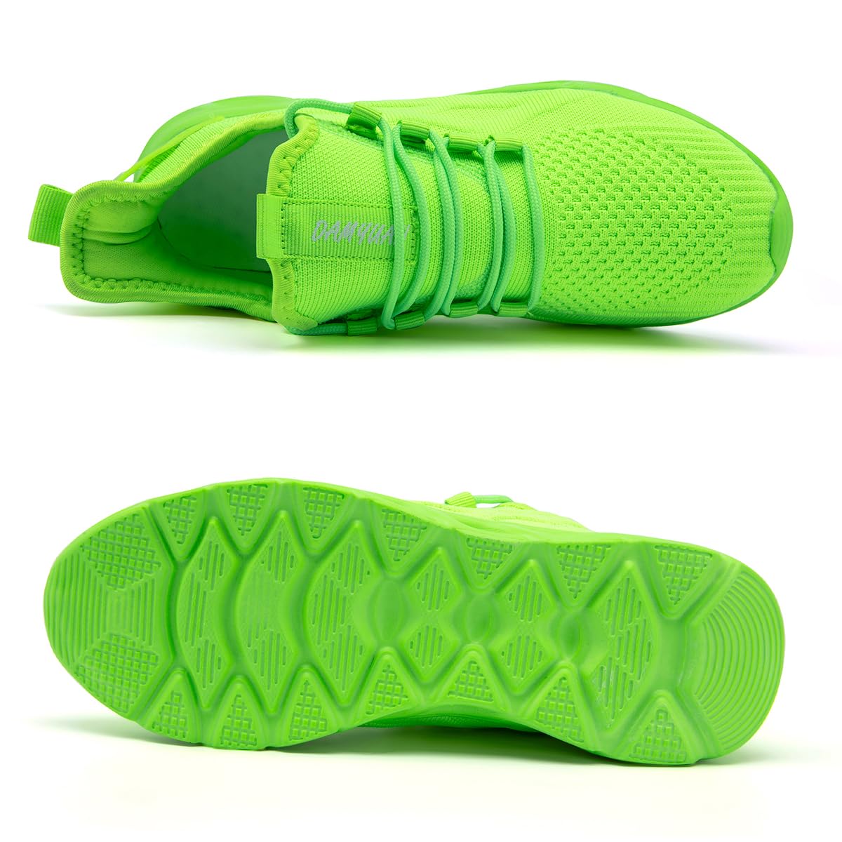 EGMPDA Women Walking Shoes Sport Athletic Sneakers Women Casual Breathable Running Shoes Gym Tennis Slip On Comfortable Lightweight Shoes for Jogging Bright Green US Size 9