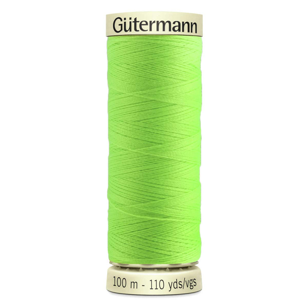 Gutermann Sew-All Thread - 100m ( 110 Yards ) Spools - 100% Polyester - Neon Green ( Col.3853 )