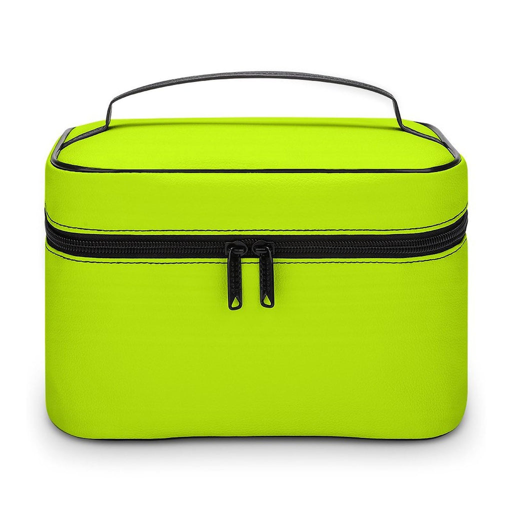 Lime Green Neon Yellow Cosmetic Bag, Travel Portable Makeup Bag for Purse Pouch Beauty Zipper Organizer Toiletry Bag for Women