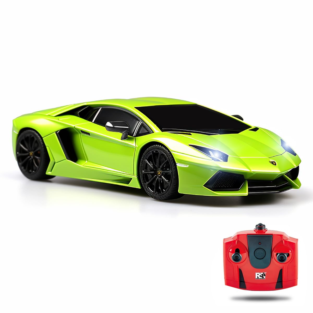 QUN FENG RC Car 1:18 Lamborghini Aventador 2.4G Radio Remote Control Cars Electric Car Sport Racing Hobby Toy Car Grade Licensed Model Vehicle for Kids Boys and Girls Best Gift Voiture (Green)