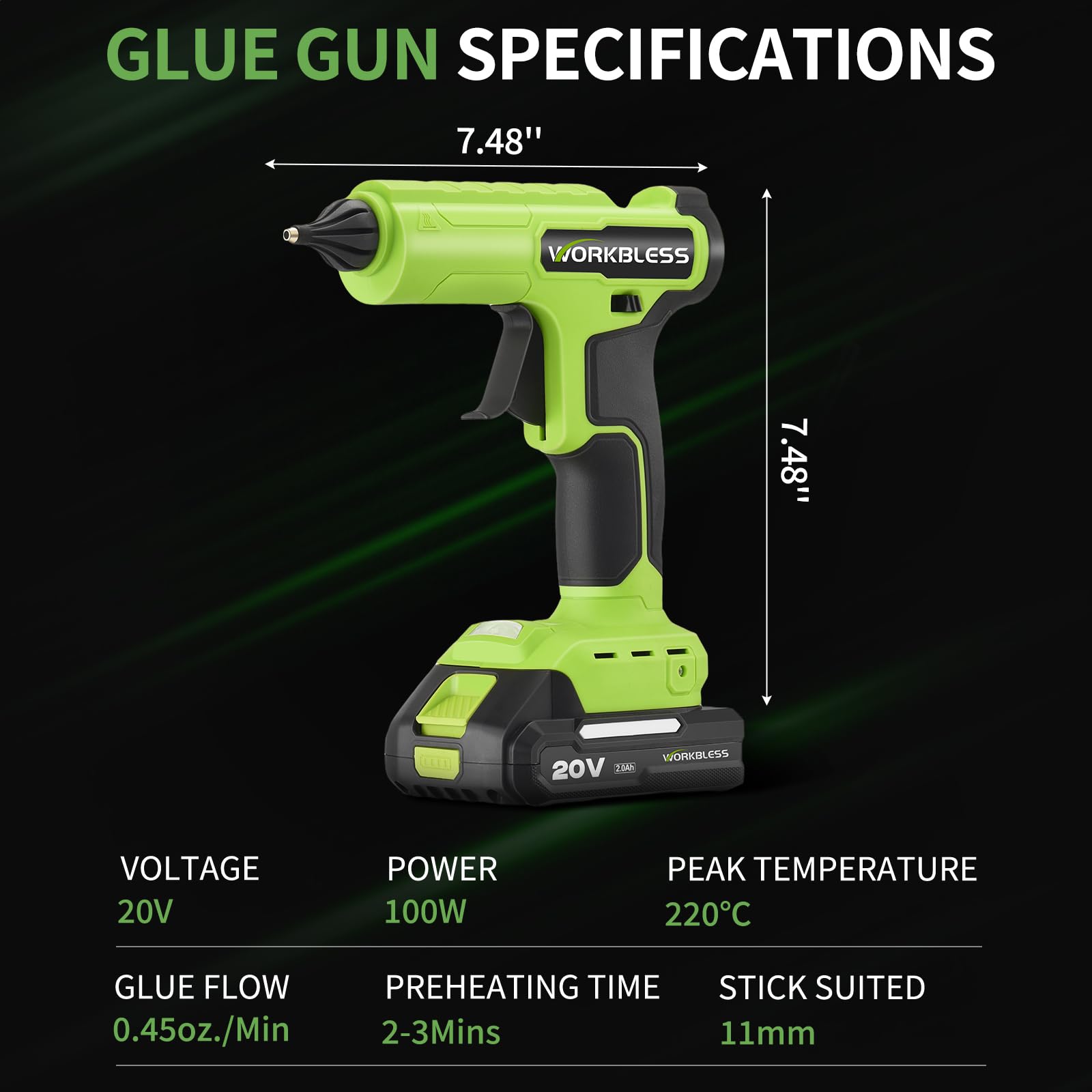 neon green Hot Glue Gun