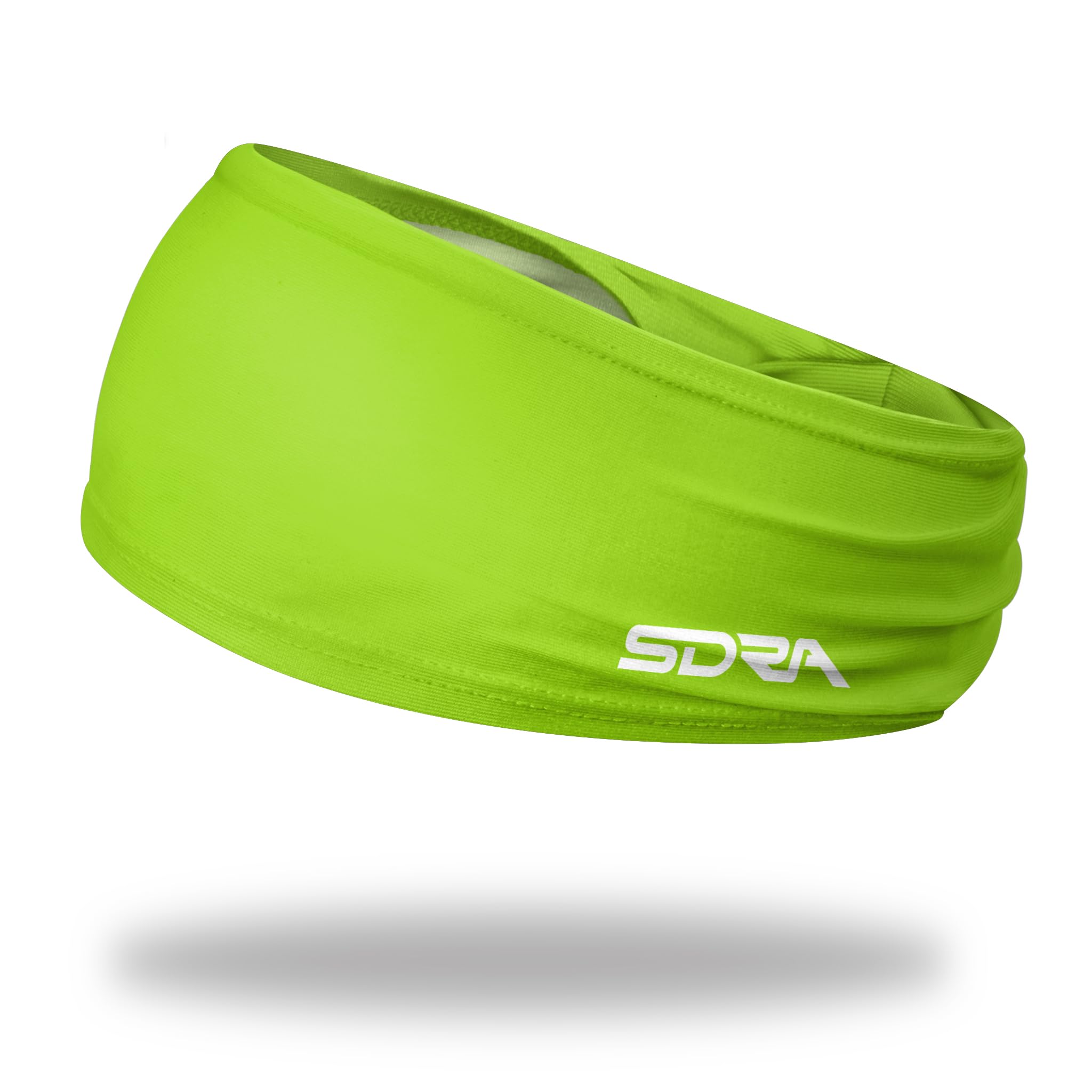 Suddora Solid Color Wide Headband/Sweatband - Workout, Football, Soccer, Yoga (Neon Green)