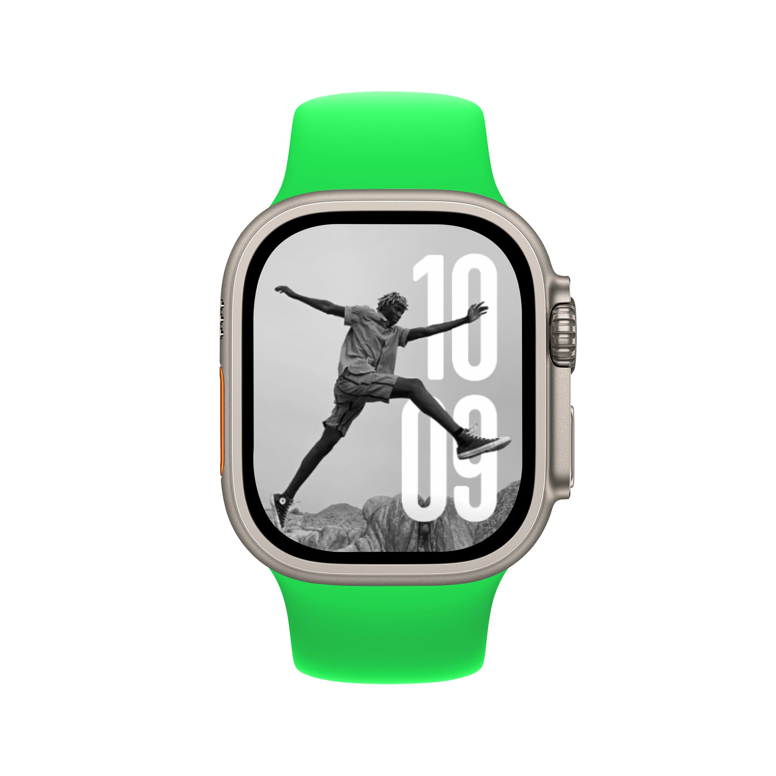 DONEGANI SB for Apple Watch Strap Band Se Ultra 2 Women 40mm 44mm 46mm 42mm 45mm 41mm 38mm 49mm Series 10 9 8 7 6 5 4 3 Bracelet Men Sport Silicone Fluorescent Green