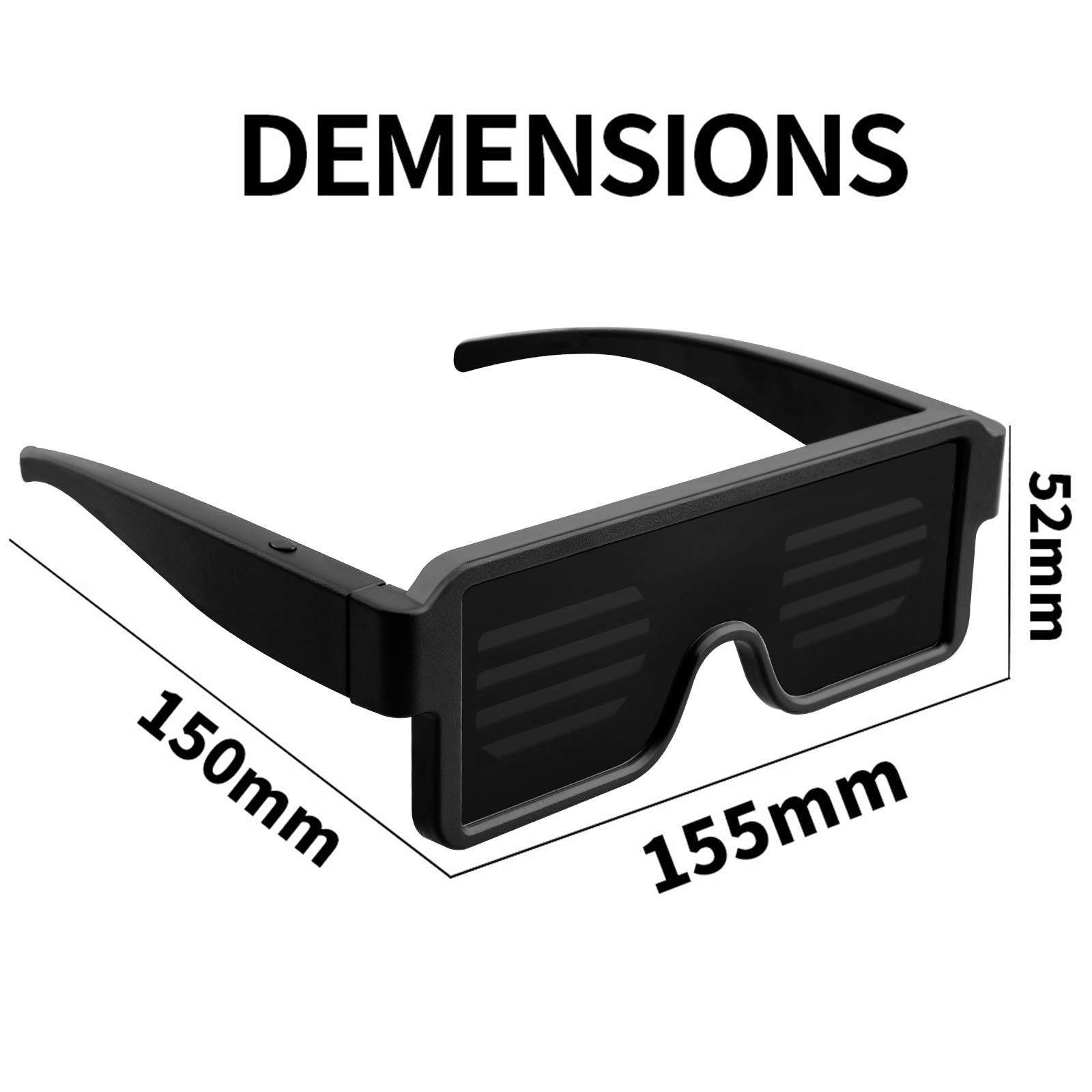 Suruid LED Glasses USB Rechargeable Light Up Glasses with Flashing Neon, Party Supplies for kid Adult Fit Halloween Christmas