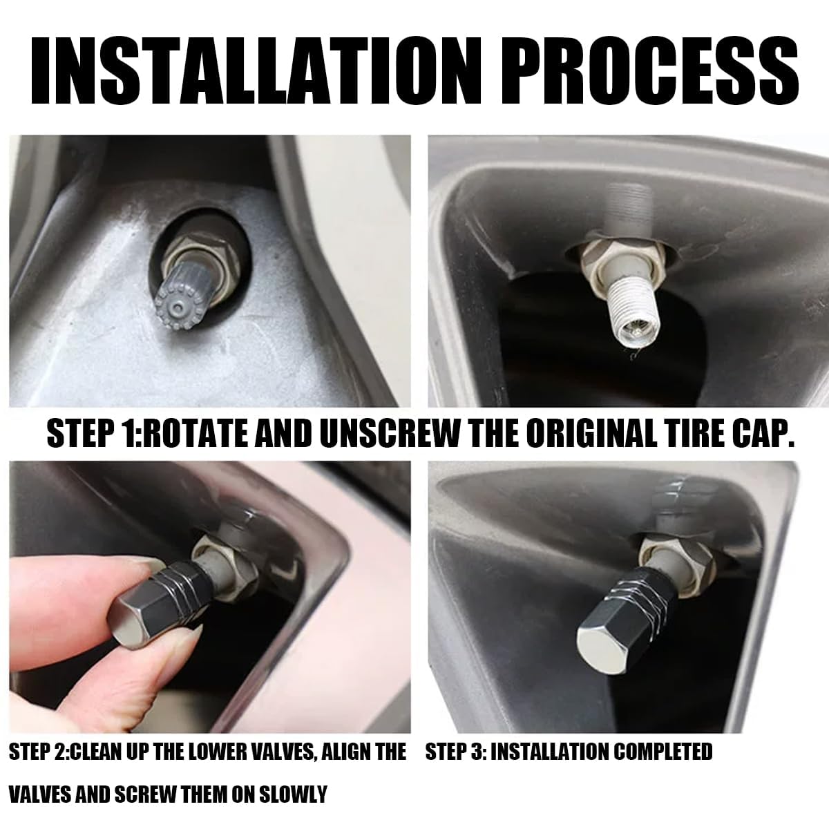 neon green, 4 Pcs Aluminum Alloy Valve Stem Covers.