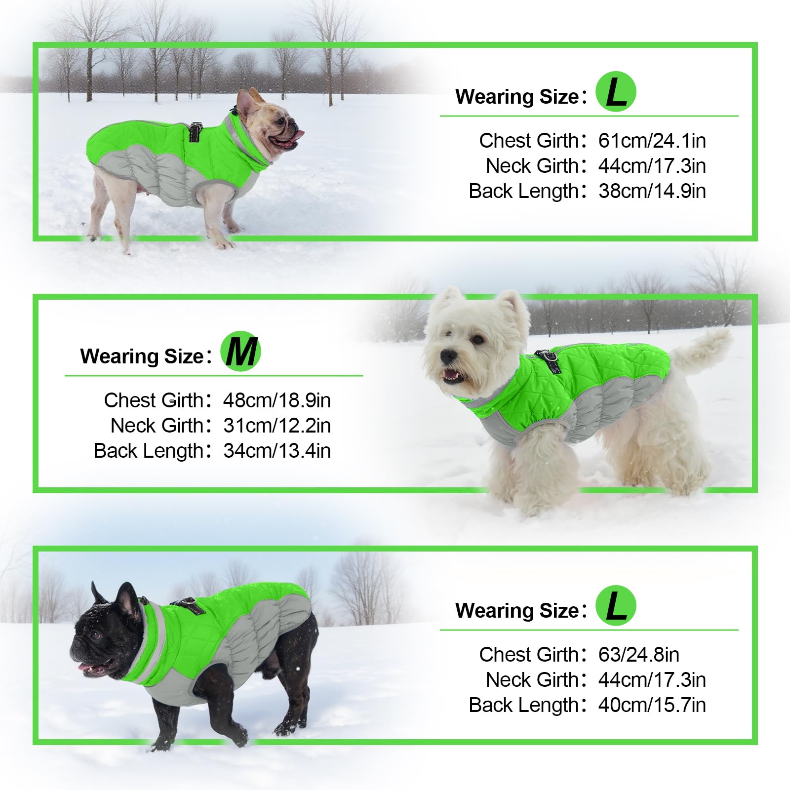 OUOBOB Dog Jackets for Large Dogs, Large Dog Winter Coat, Pet Cold Weather Coats, XXXL Pet Jacket with D-Ring, Waterproof Coat with Back Zipper, Snowsuit Labrador German Shepherd Doberman XXXL