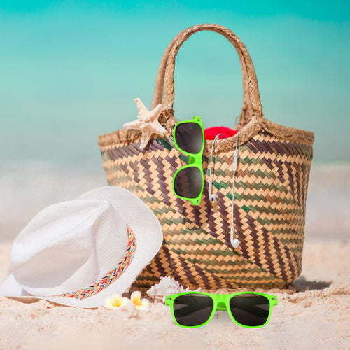 ASTARON 12 Pack Party Sunglasses Bulk Neon Party Favors for Beach Wedding Party Pool Party Supplies, Green