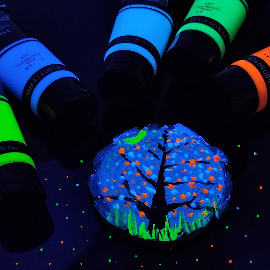 Artecho Glow in the Dark Paint, Neon Green Paint (120ml / 4.05oz) Tubes, Art Craft Paints for Canvas, Rock, Stone, Wood, Fabric, Art Supplies