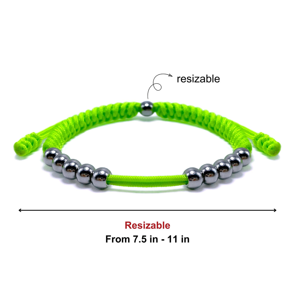 LAMIBEE Premium Golf Stainless Steel 10 Bead Score Counter Bracelet, Golf Stroke Count Bracelet, Resizable Easy Adjust Golf Round Scoring Tracker, Durable Stylish Golf Accessory (Green Neon)