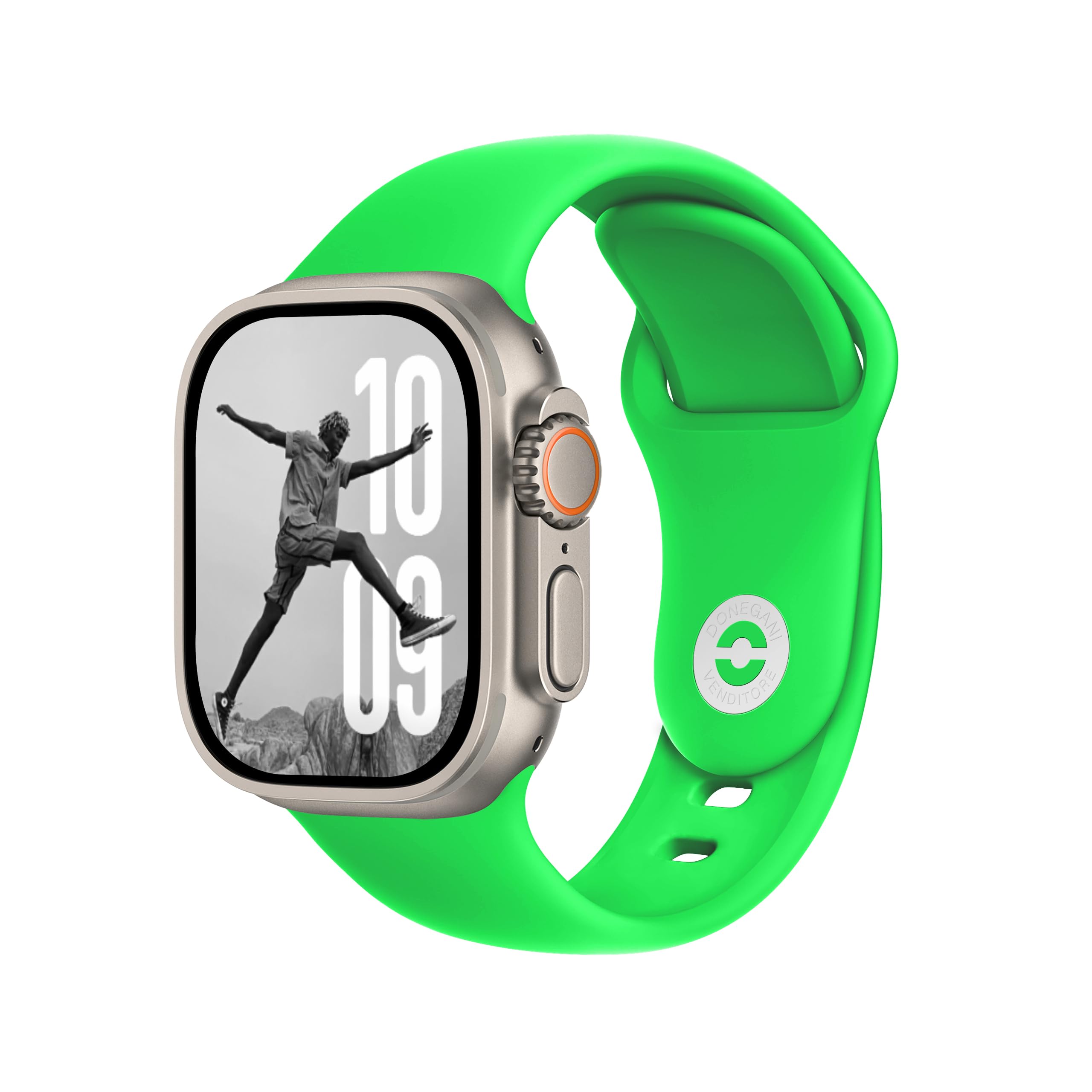 DONEGANI SB for Apple Watch Strap Band Se Ultra 2 Women 40mm 44mm 46mm 42mm 45mm 41mm 38mm 49mm Series 10 9 8 7 6 5 4 3 Bracelet Men Sport Silicone Fluorescent Green