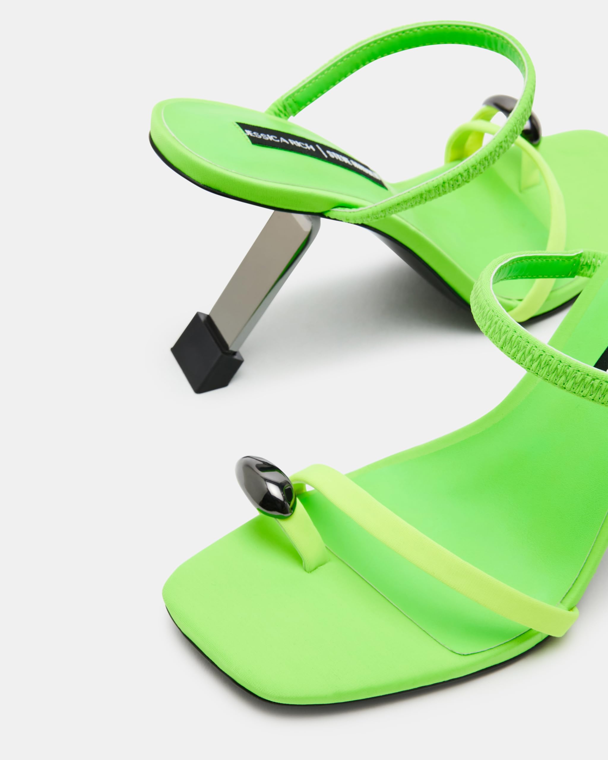 Steve Madden Women's Jessica Rich Harriet Heeled Sandal, Neon Lime, 8