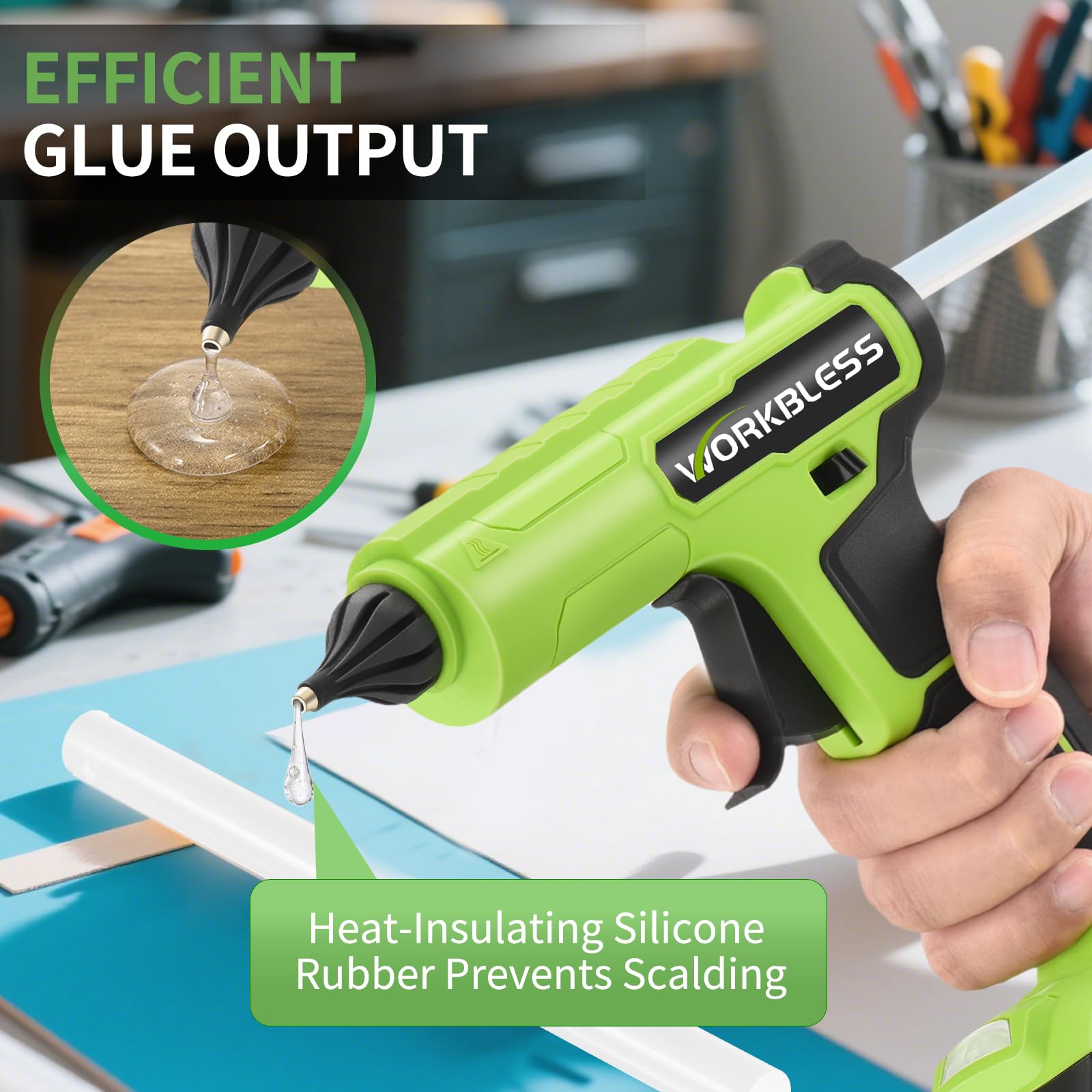 neon green Hot Glue Gun