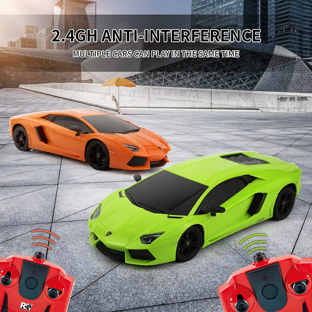 QUN FENG RC Car 1:18 Lamborghini Aventador 2.4G Radio Remote Control Cars Electric Car Sport Racing Hobby Toy Car Grade Licensed Model Vehicle for Kids Boys and Girls Best Gift Voiture (Green)