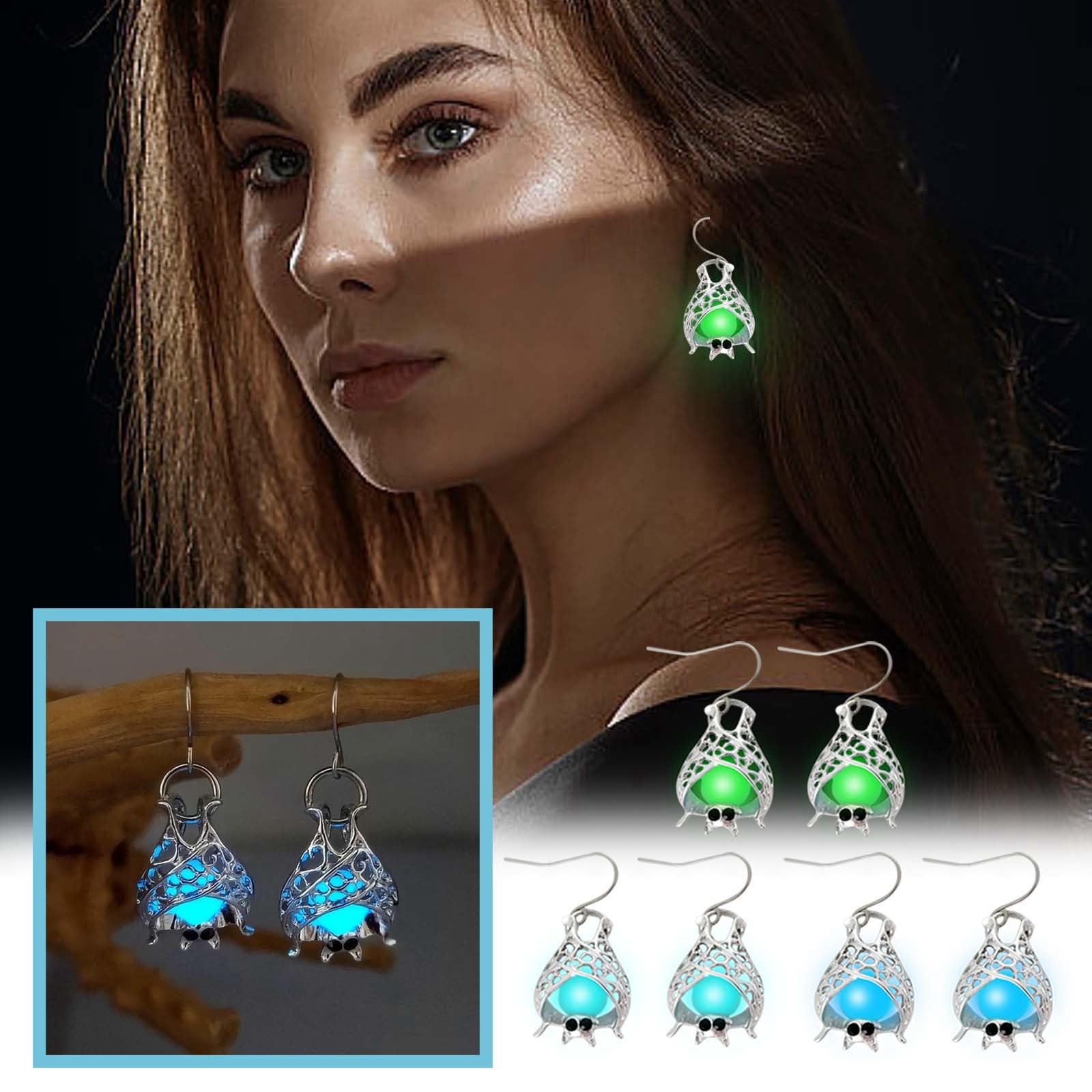 HELLORSO Earrings Glow In The Dark,Women Earrings Dangle Light Up Earrings Neon Jewelry For Glow Party Dainty Jewelry Gift, One Size, Excellent customer service - If you are not satisfied with the