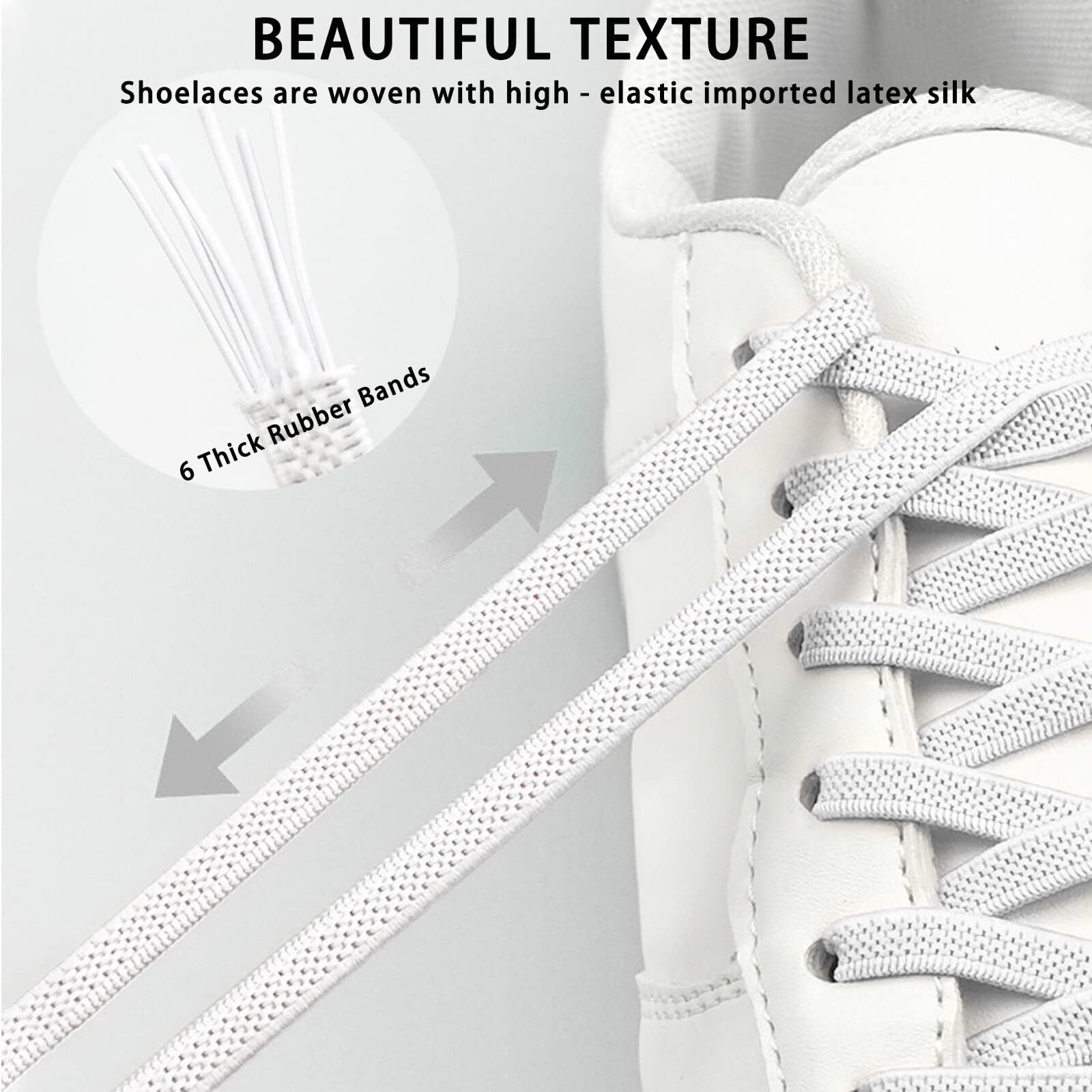 2 Pairs Shoelaces Elastic No Tie Shoe Laces for Adults, Kids and Elderly, One Size Fit All for Shoes. (Neon Green)